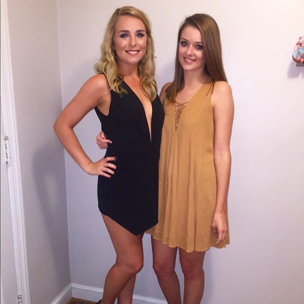 Yellow Julie Billiart Lace Up Dress